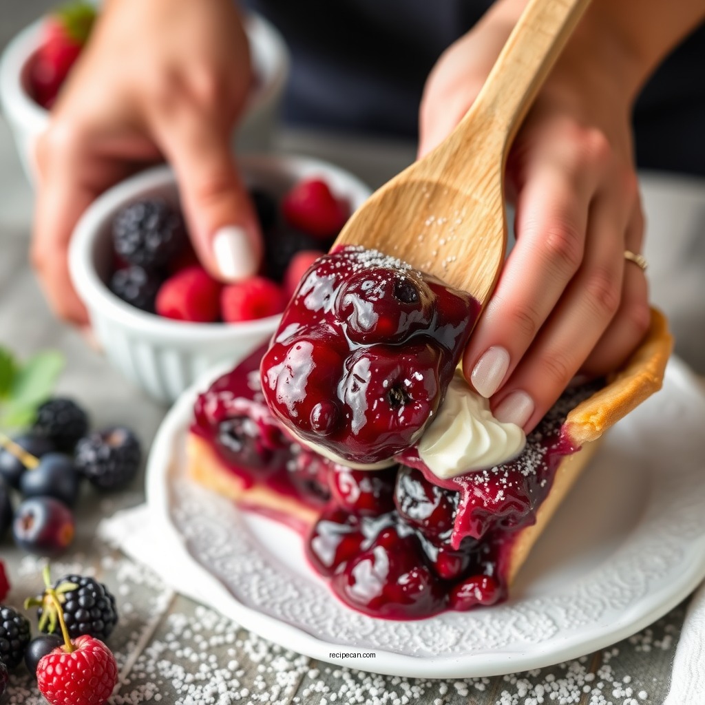 Making the Berry Filling - berry pie recipe