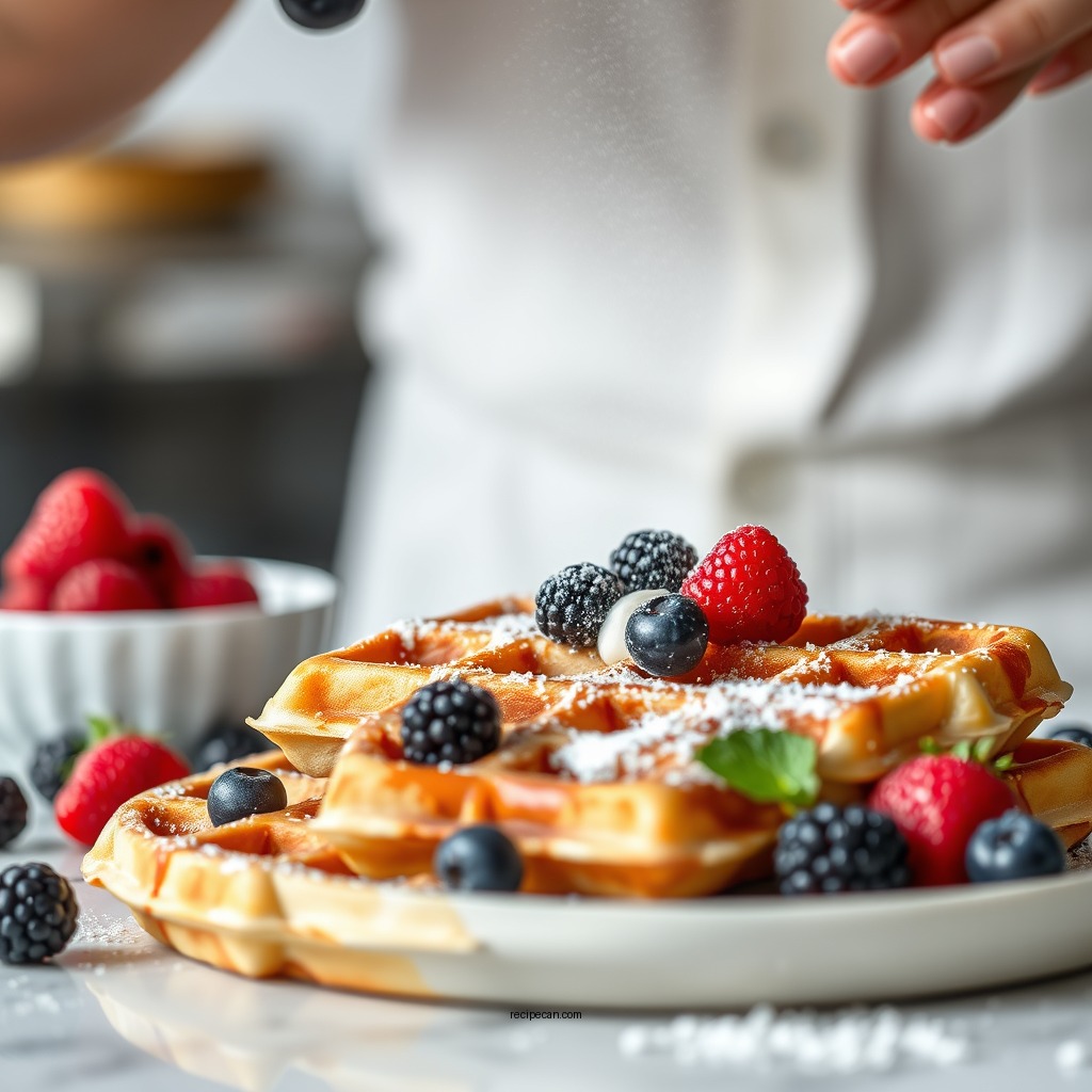 Incorporating Berries into the Waffle Mix - berry waffle recipe