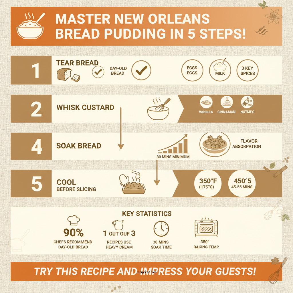 best bread pudding recipe new orleans - Data Infographic and Statistics