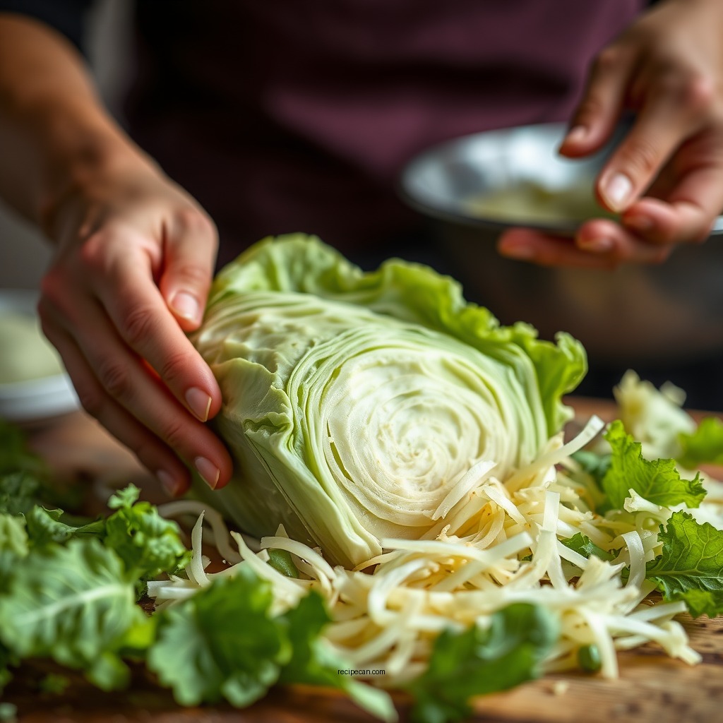 Preparing the Cabbage - best cabbage roll recipe