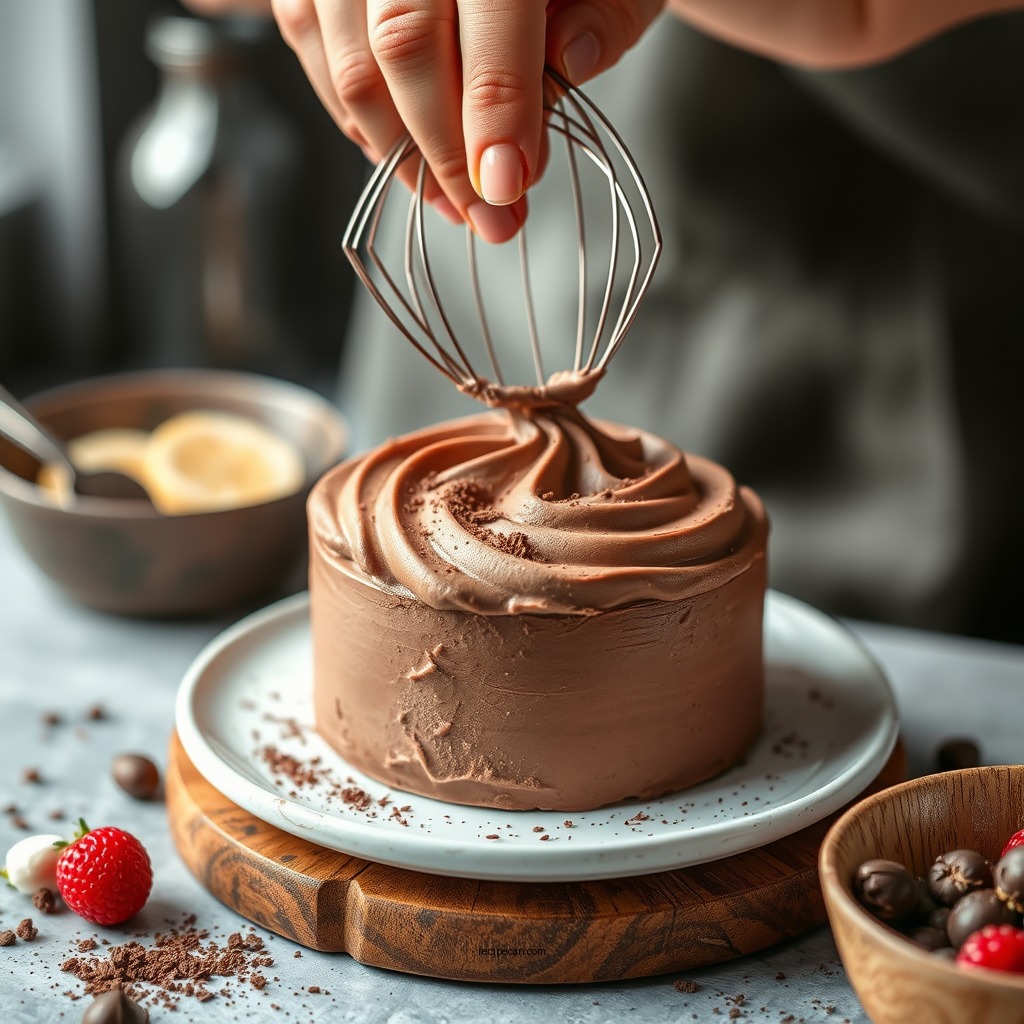Making the Mousse Filling - best chocolate mousse cake recipe