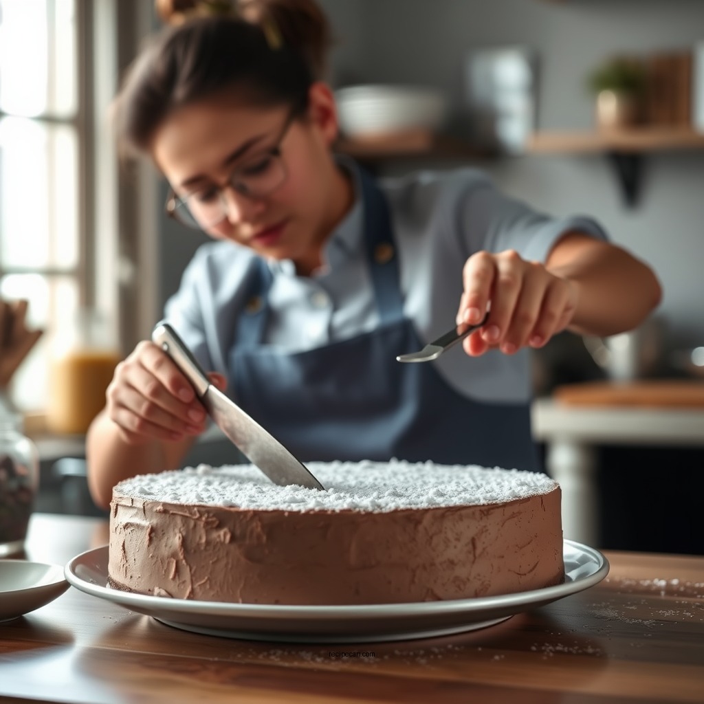 Preparing the Cake Base - best chocolate mousse cake recipe ever
