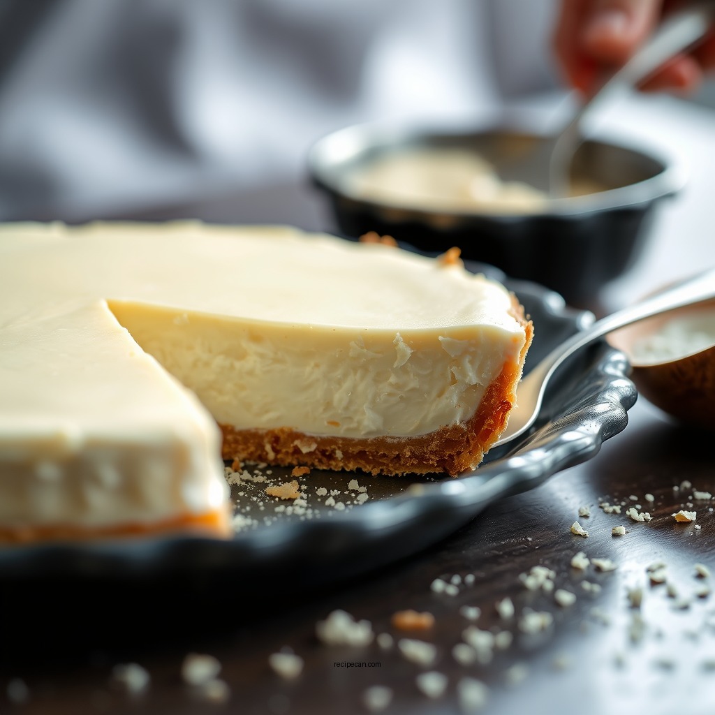 Making the Coconut Custard Filling - best coconut custard pie recipe