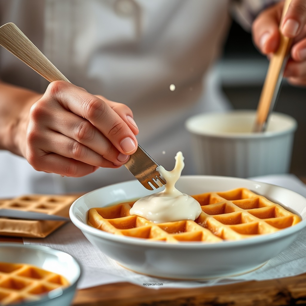 Preparing the Batter - best crispy waffle recipe