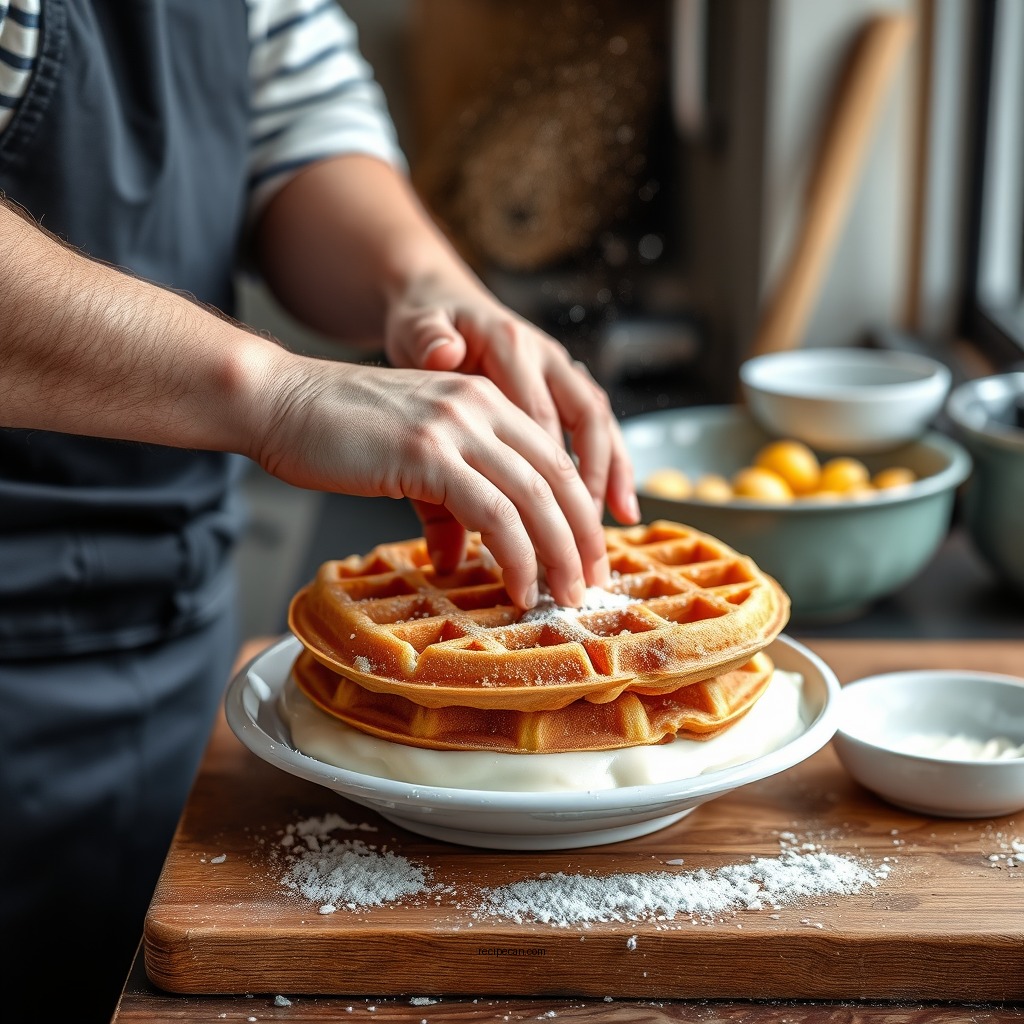 Preparing the Batter - best fluffy waffle recipe