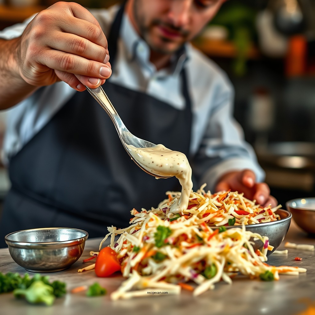 Step-by-Step Dressing Preparation - best homemade coleslaw dressing recipe