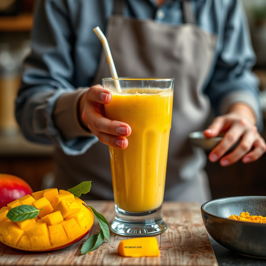Step-by-Step Preparation - best mango smoothie recipe