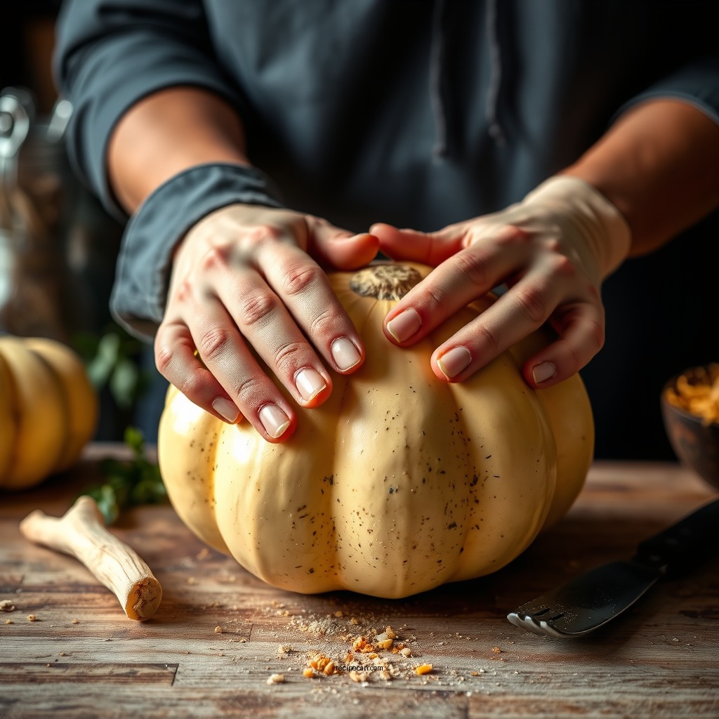 Preparing the Squash - best squash recipe