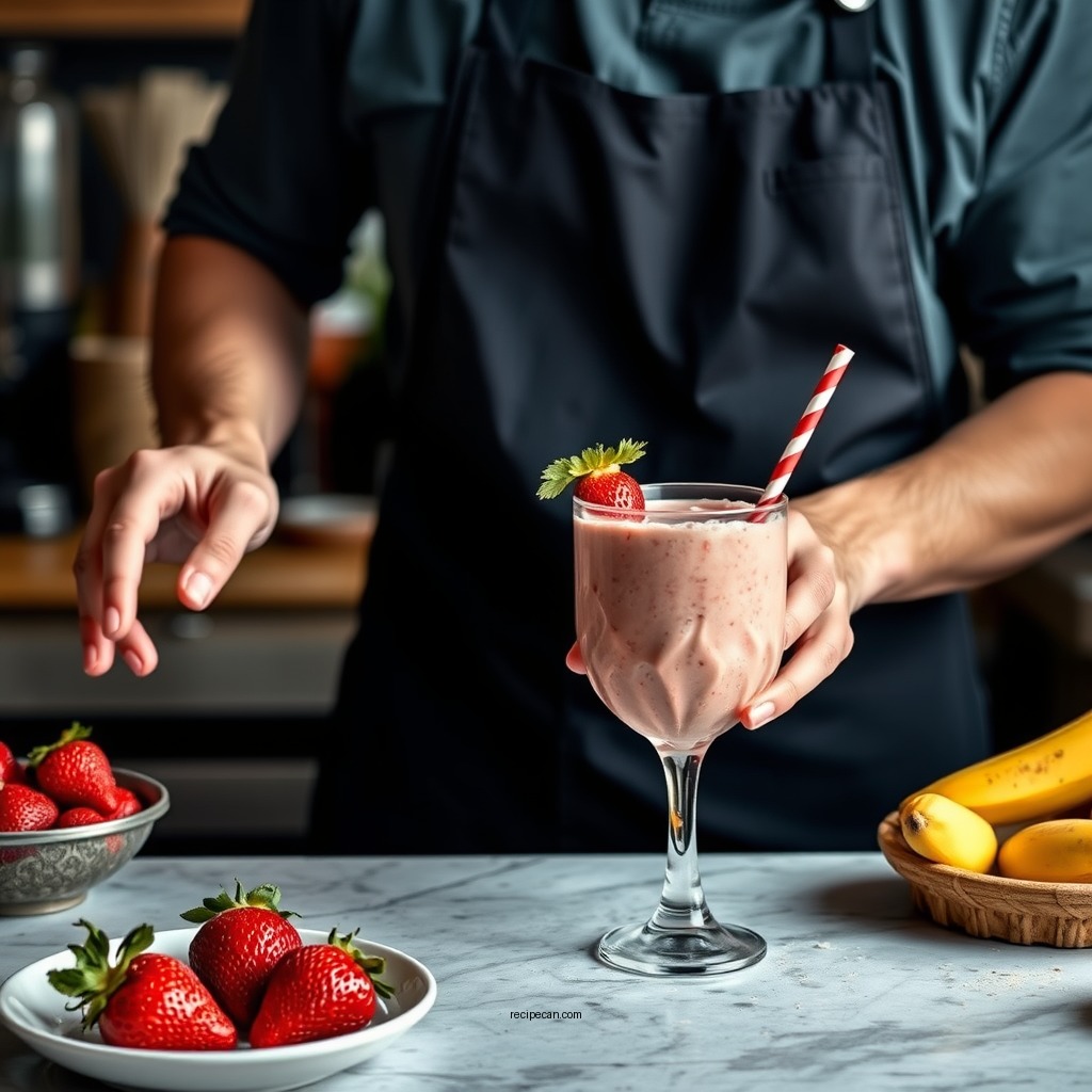 Step-by-Step Recipe Instructions - best strawberry banana smoothie recipe