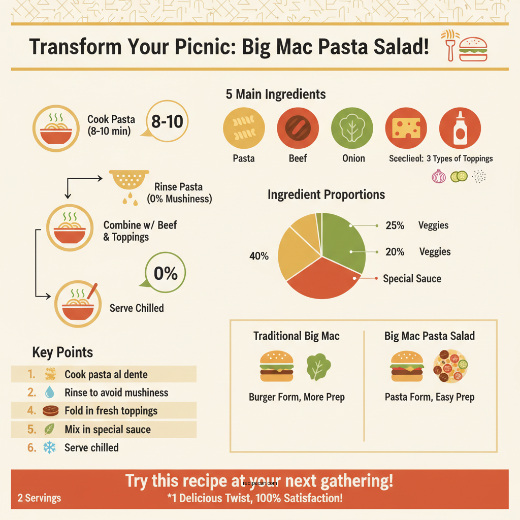 big mac pasta salad recipe - Data Infographic and Statistics