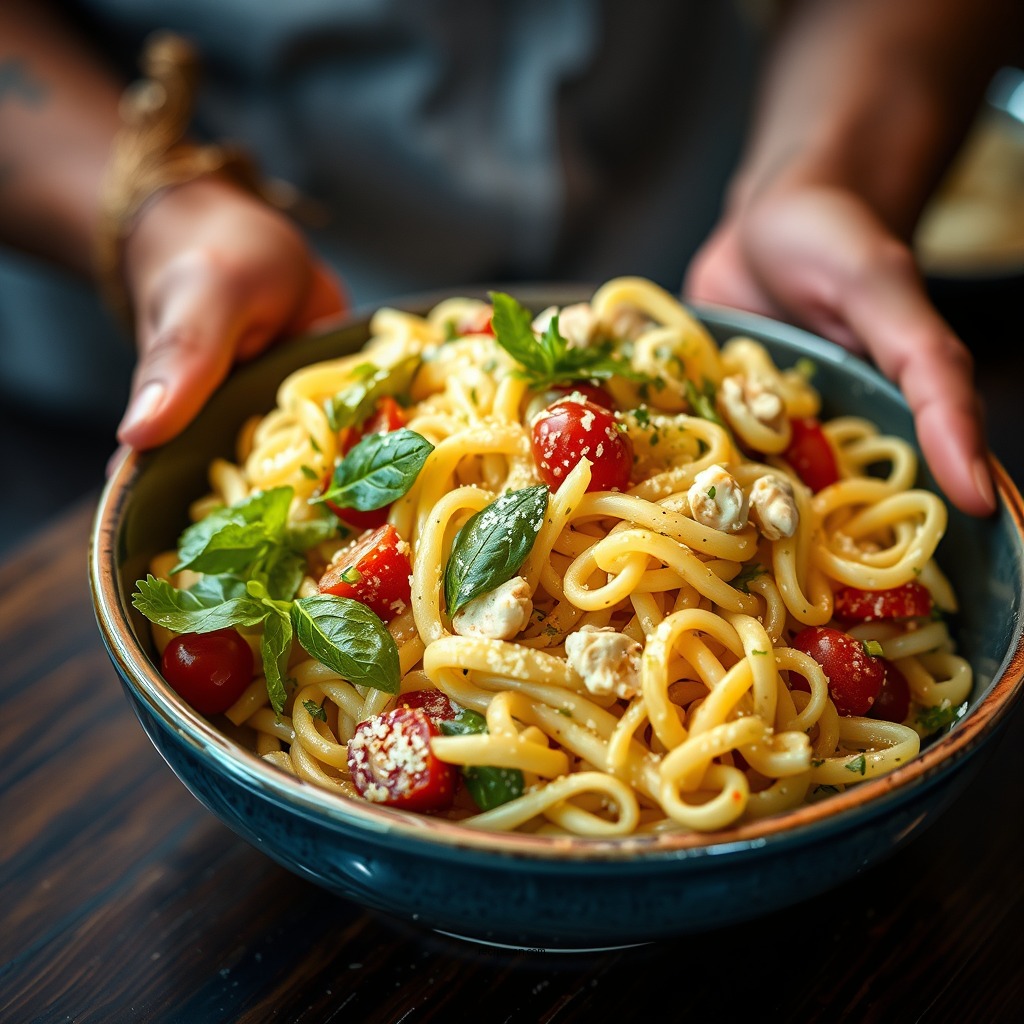 Making the Pasta Salad Base - big mac pasta salad recipe