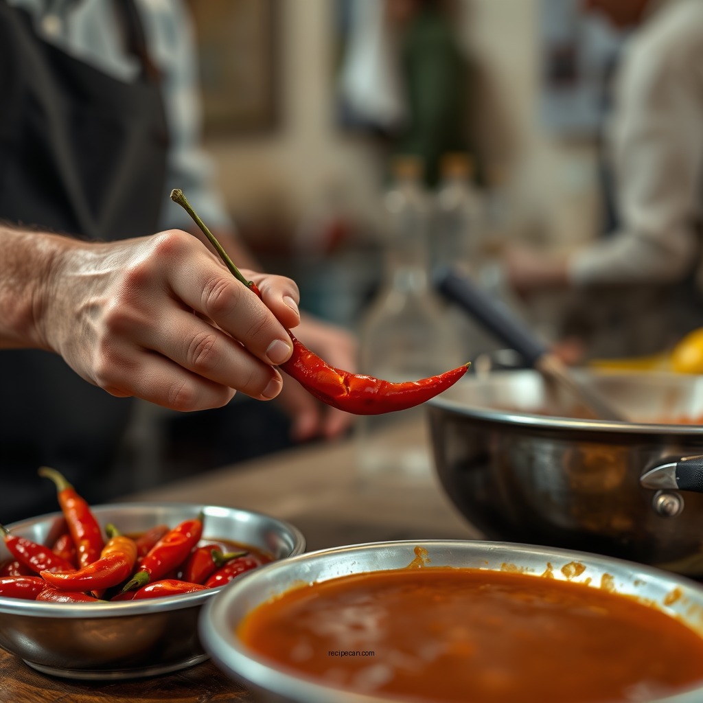 Preparing the Chilies - birria sauce recipe