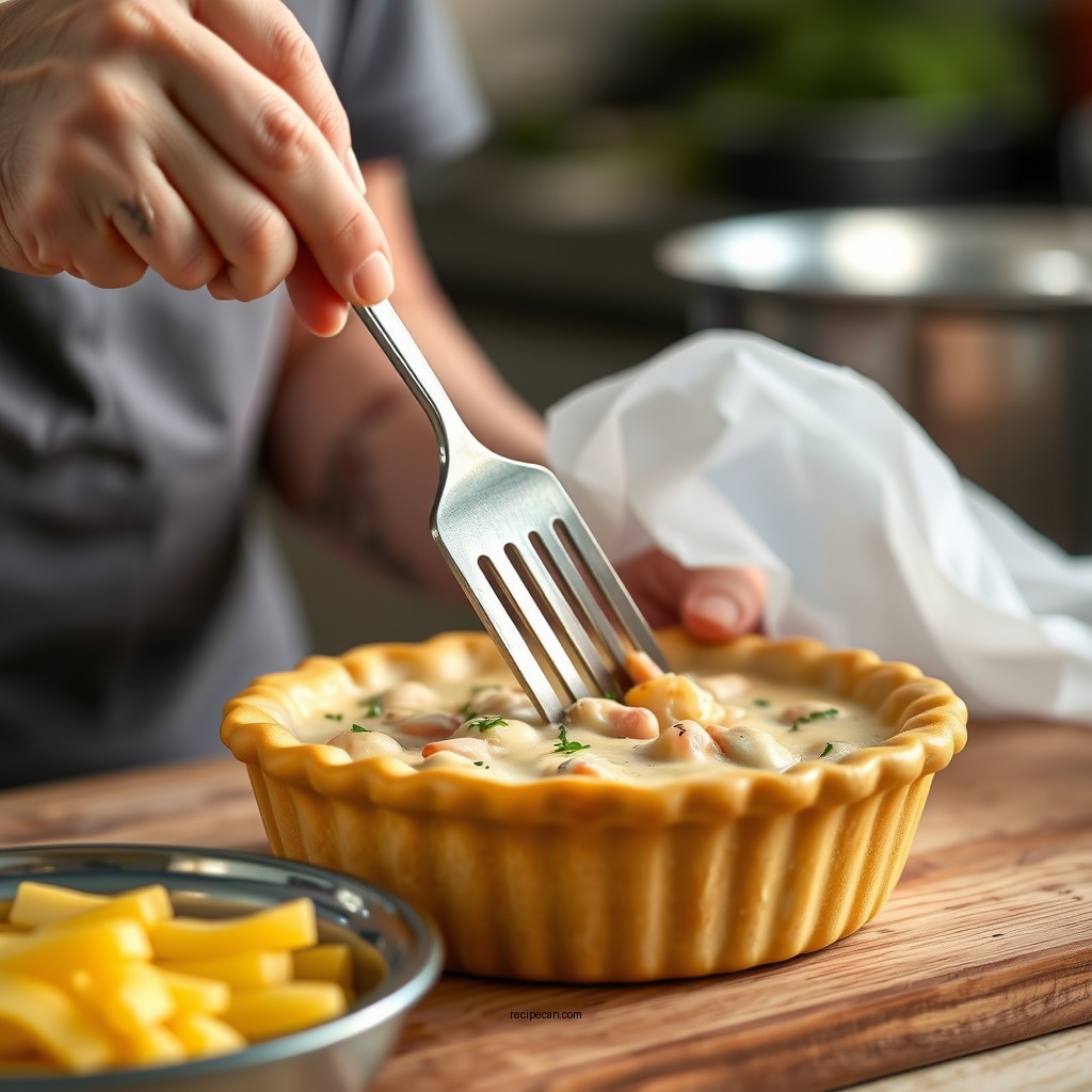 Preparing the Filling - bisquick chicken pot pie recipe