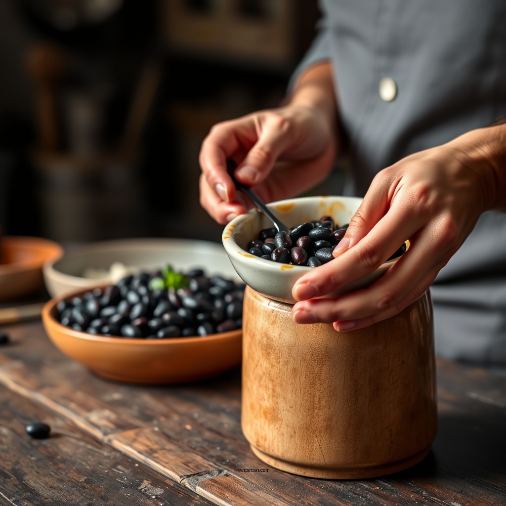 Preparing the Black Beans - black bean sauce recipe