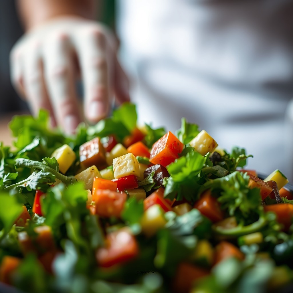 Chopping the Veggies - black southern chicken salad recipe