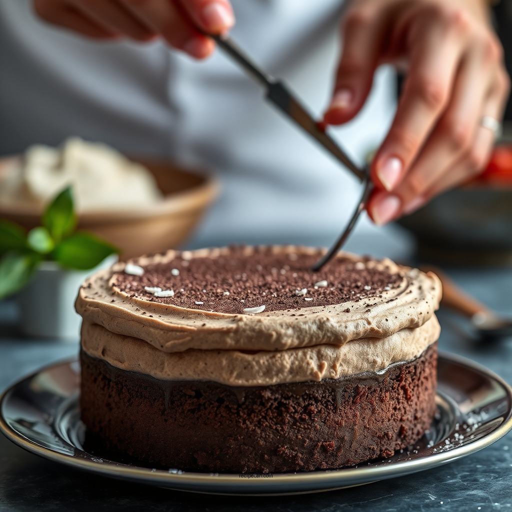 Making the Mousse Layers - black tie chocolate mousse cake recipe