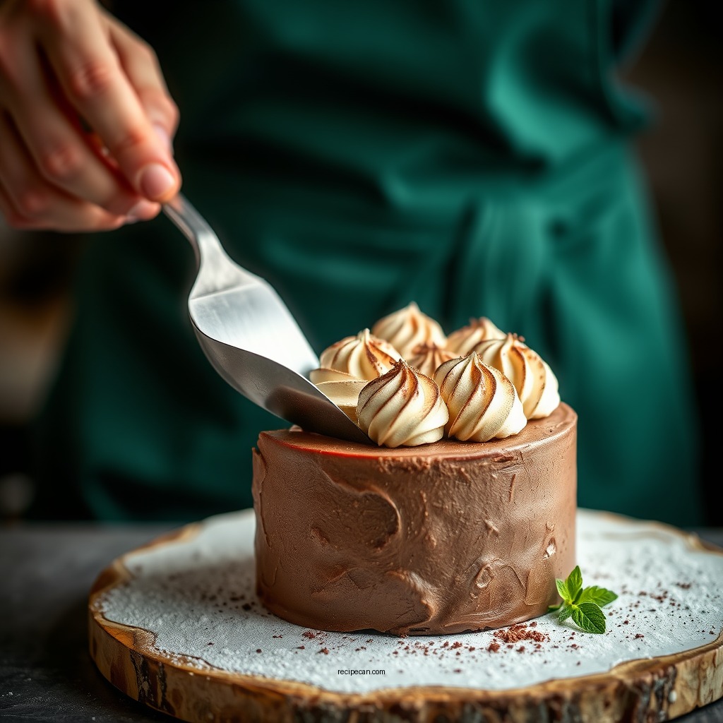Preparing the Cake Base - black tie chocolate mousse cake recipe