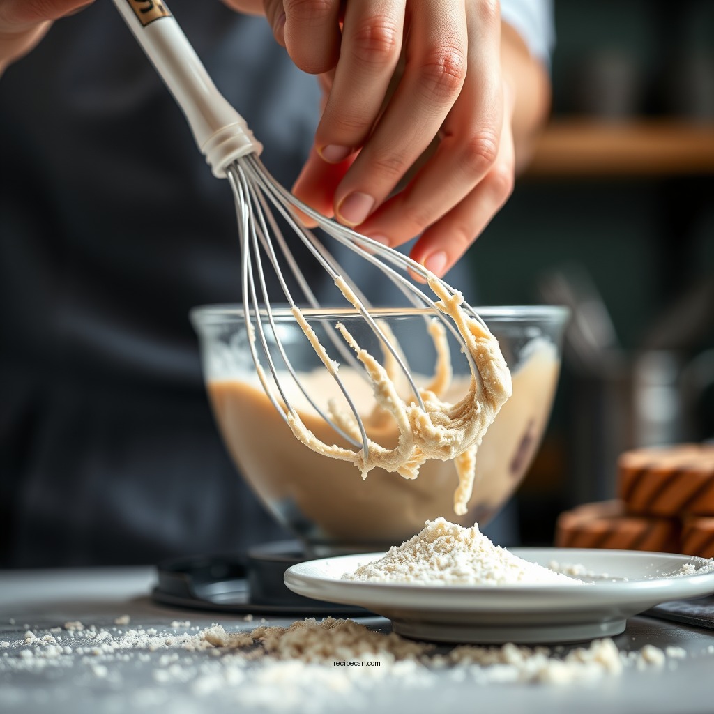 Mixing the Batter - blonde brownie recipe