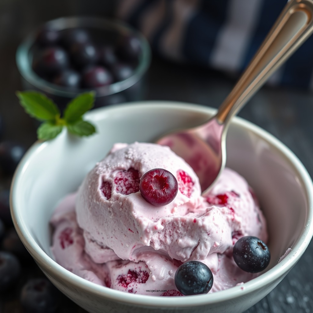 Mixing the Ice Cream Base - blueberry cottage cheese ice cream recipe