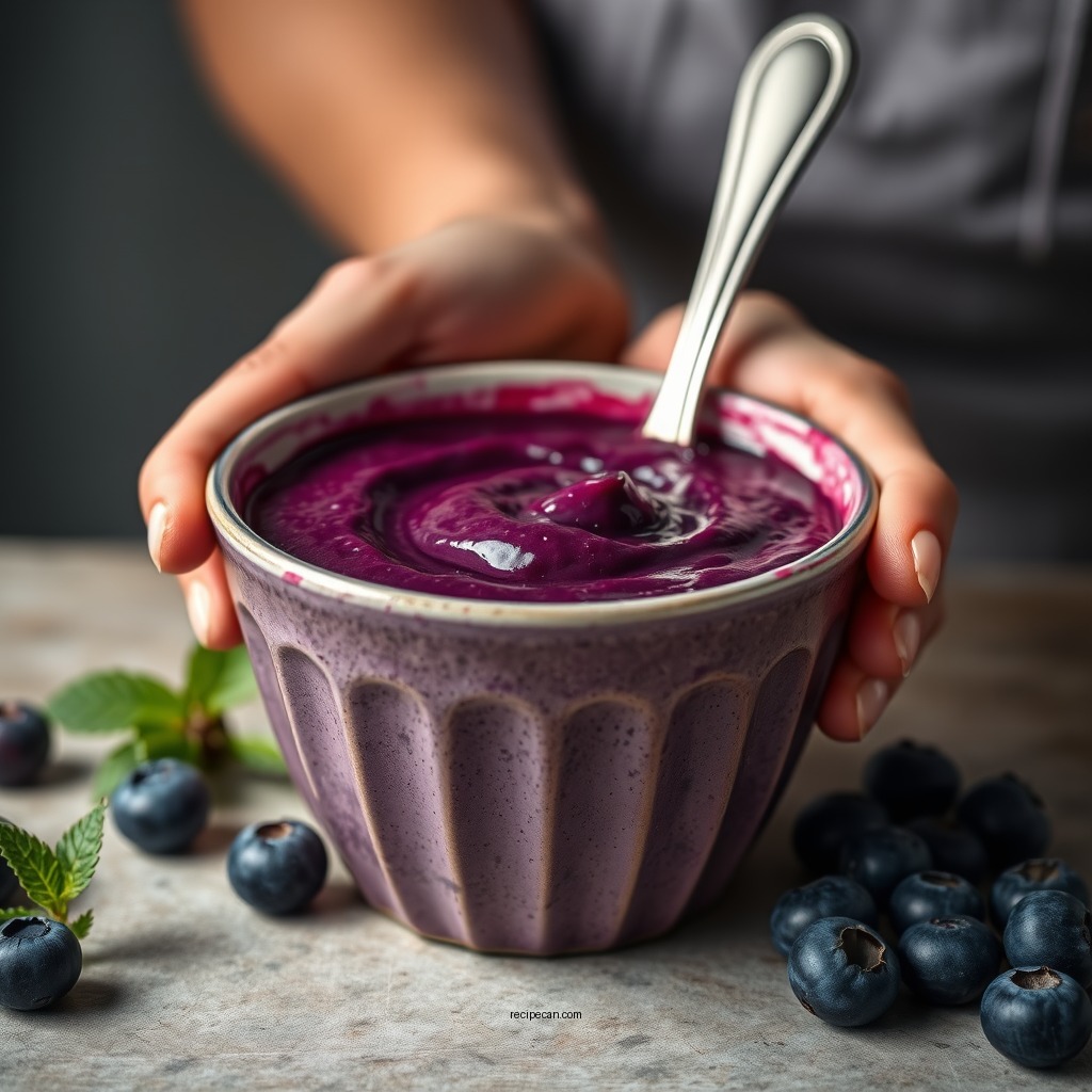 Preparing the Blueberry Puree - blueberry mousse recipe