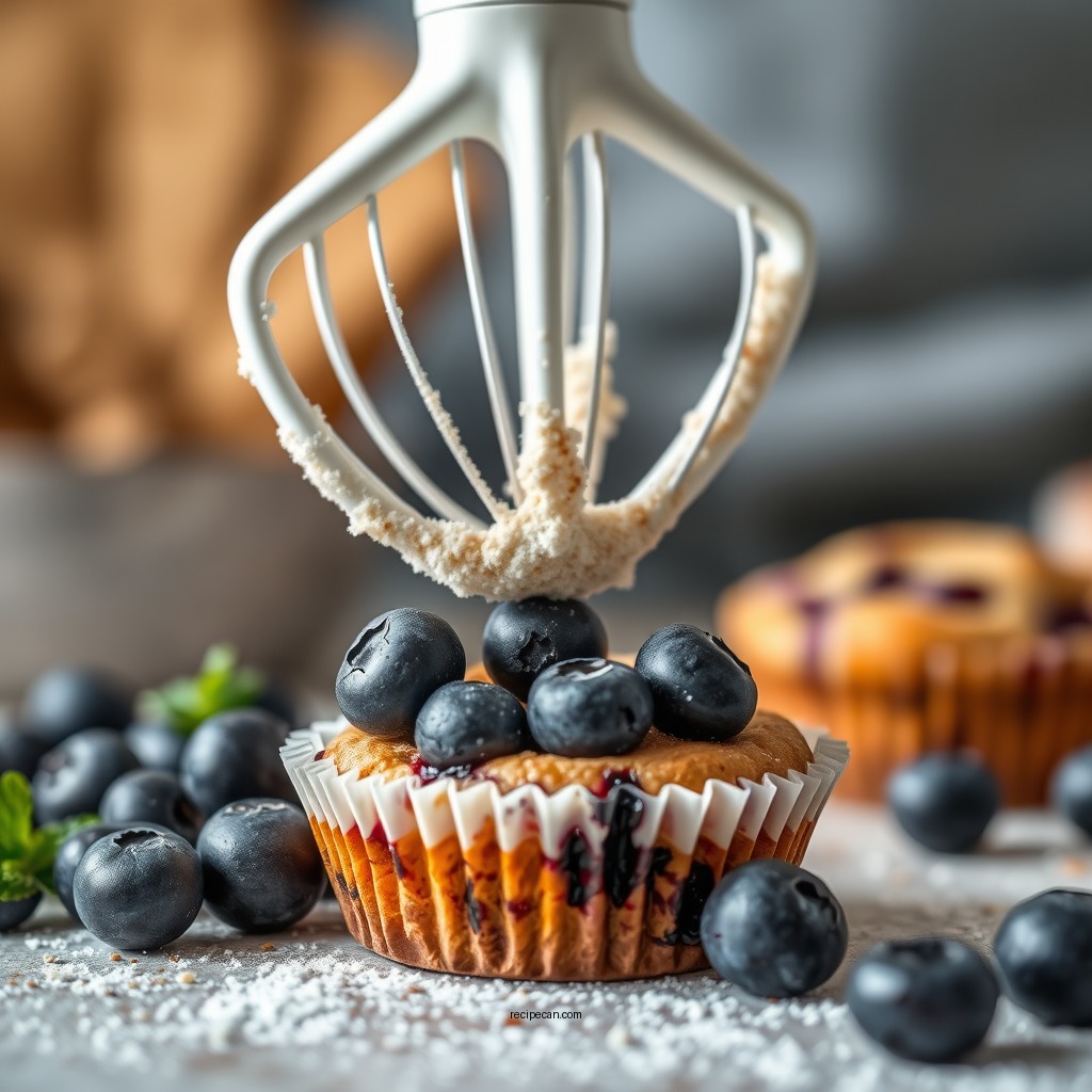 Mixing the Batter - blueberry muffin recipe easy