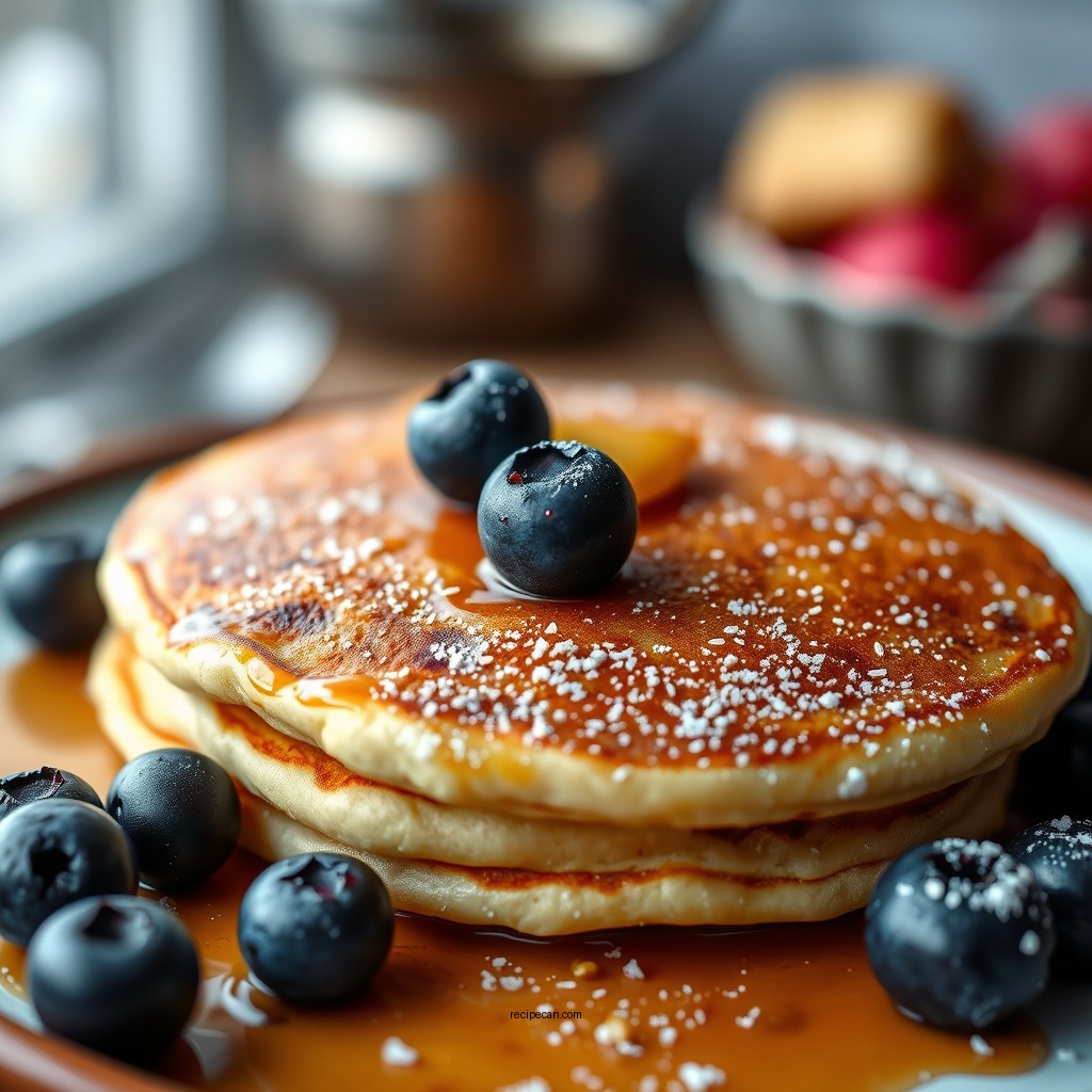 Cooking the Pancakes - blueberry pancake recipe