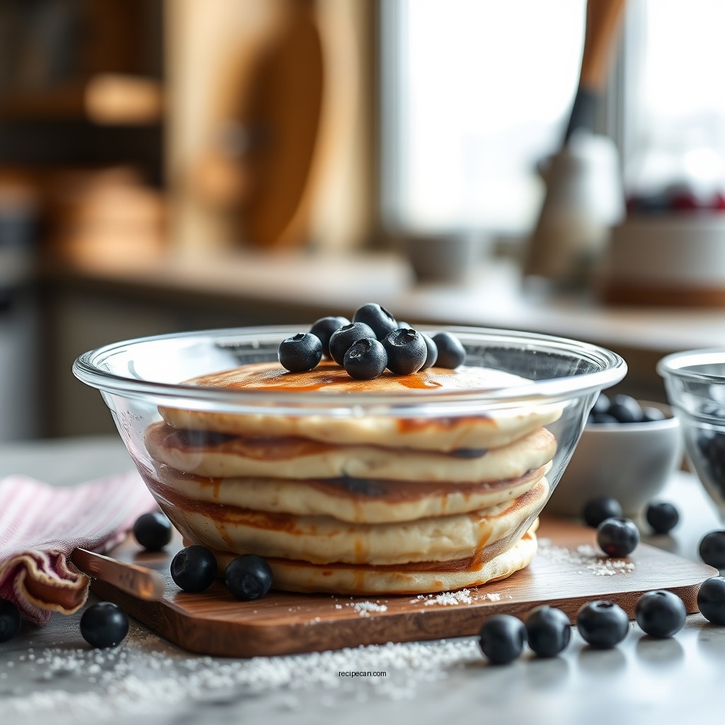 Preparing the Batter - blueberry pancake recipe