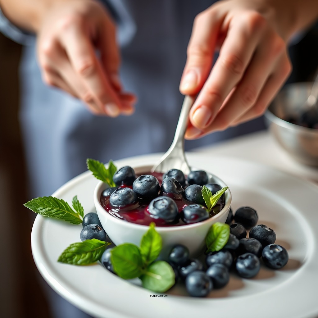 Preparing the Blueberries - blueberry sauce recipe