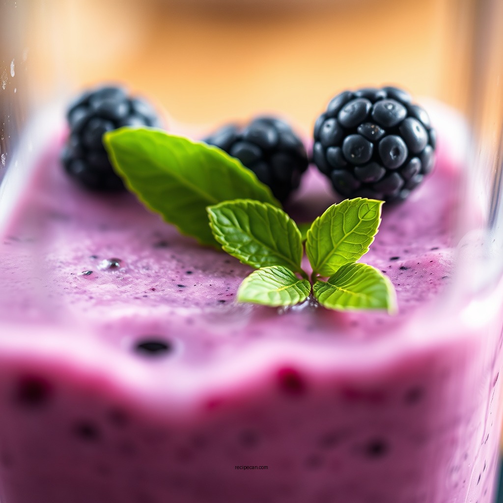 Blending the Smoothie - blueberry smoothie recipe with milk