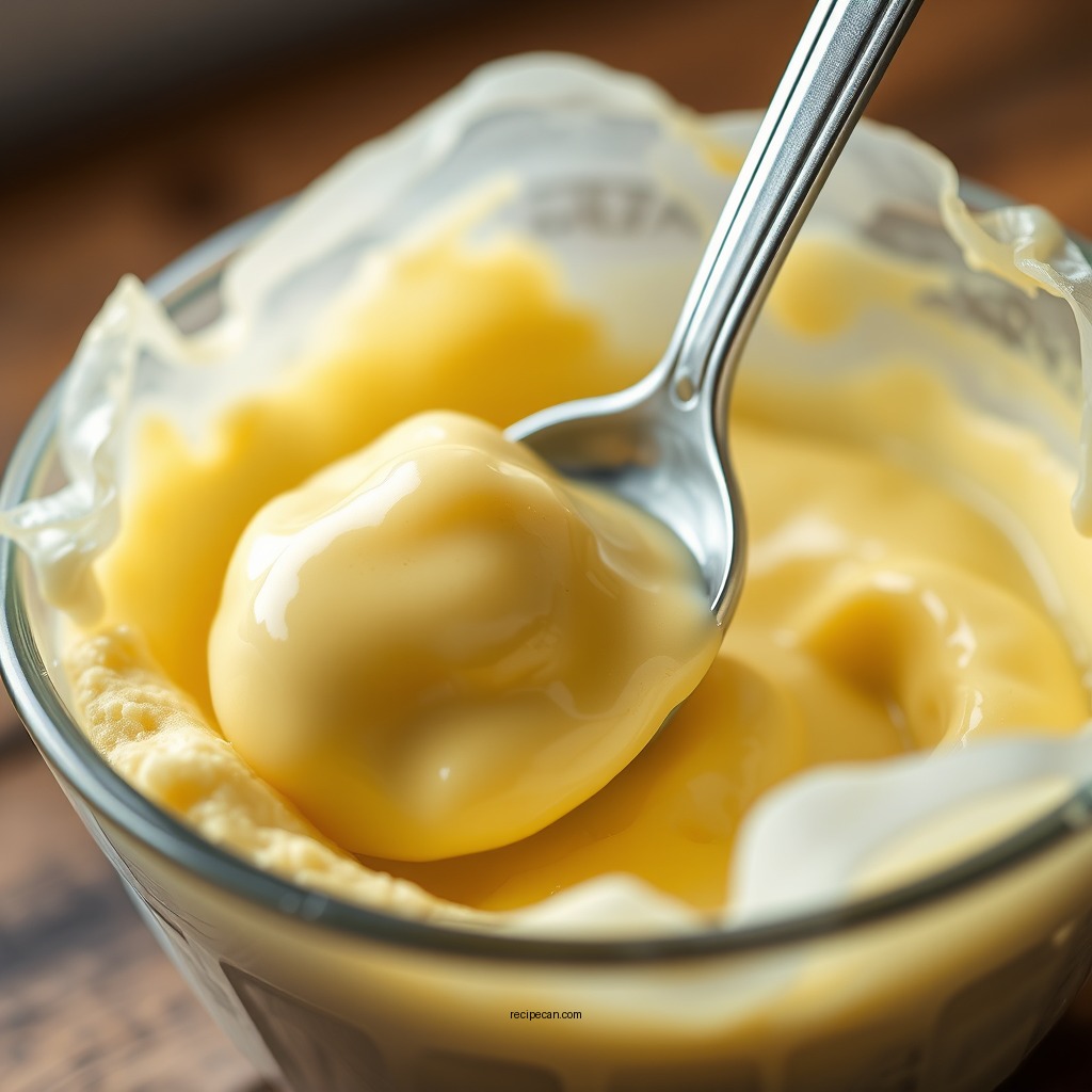 Making the Custard Mixture - bread pudding recipe with biscuits
