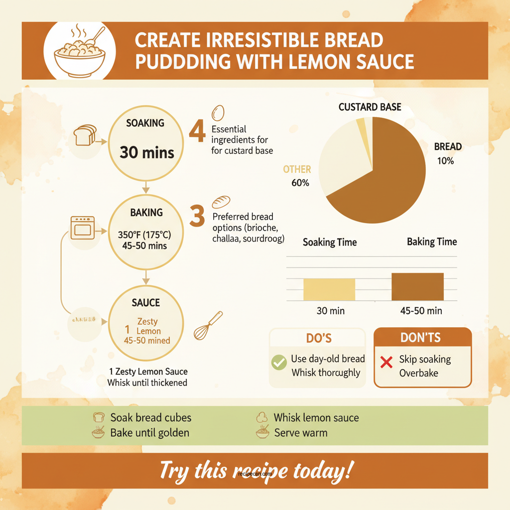 bread pudding recipe with lemon sauce - Data Infographic and Statistics