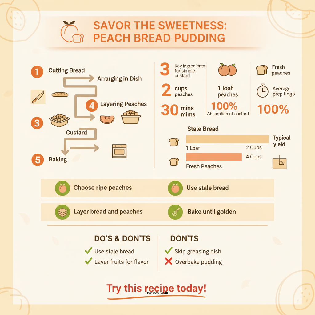 bread pudding recipe with peaches - Data Infographic and Statistics