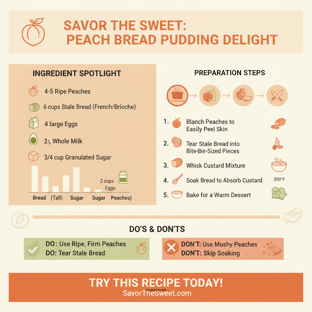 bread pudding with peaches recipe - Data Infographic and Statistics