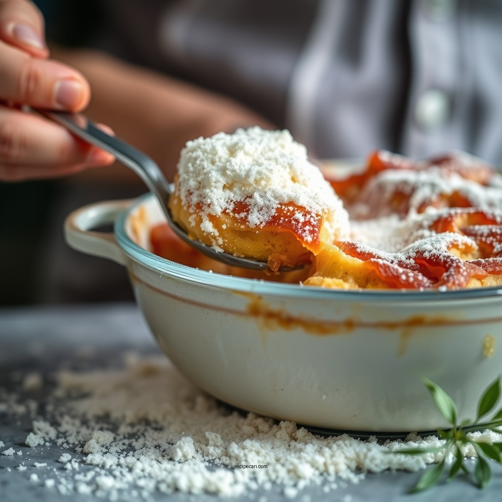 Making the Bread Pudding Mixture - bread pudding with peaches recipe