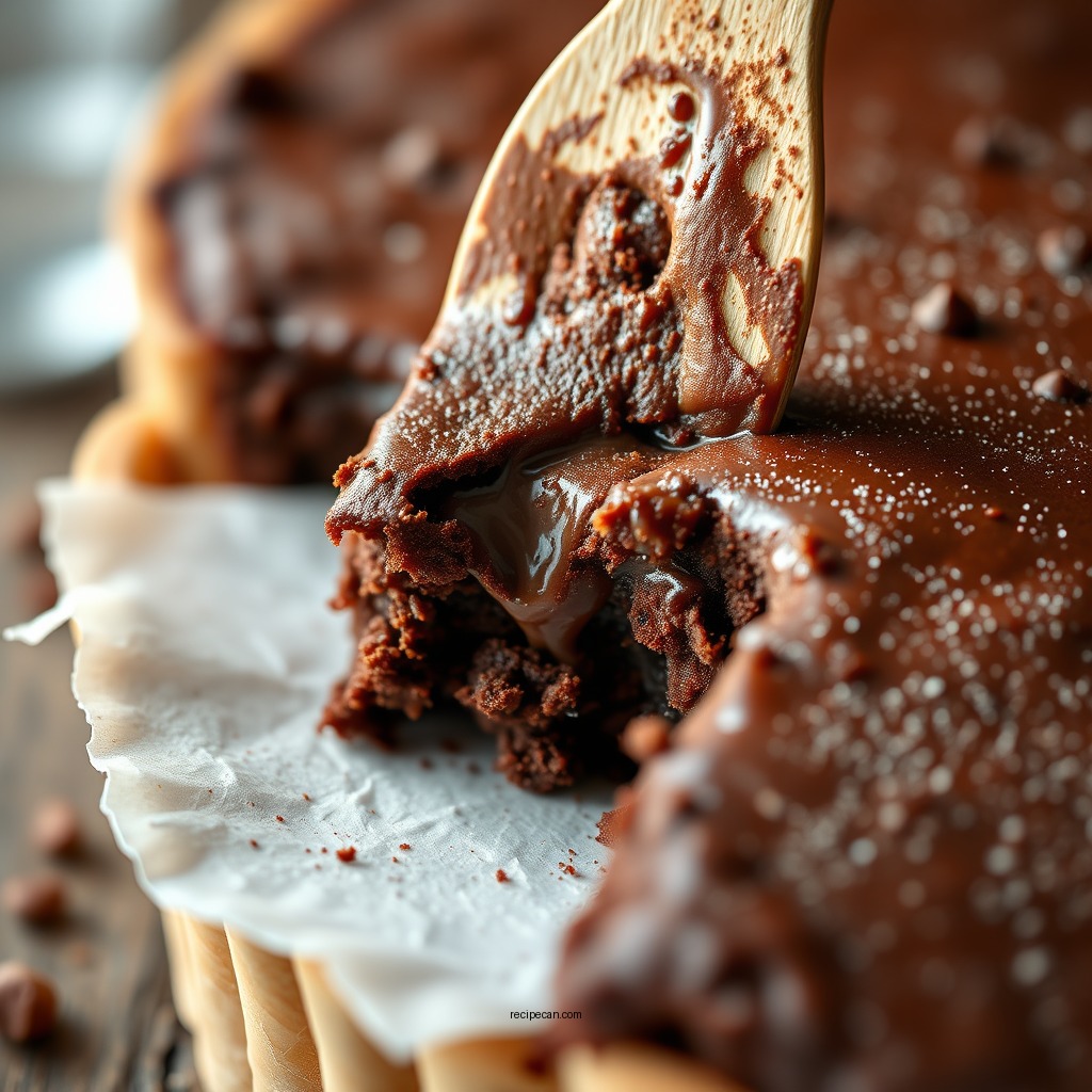Making the Brownie Filling - brownie pie recipe