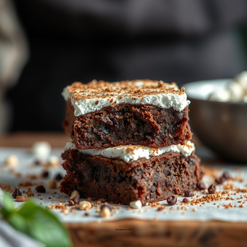 Preparing the Brownie Base - brownie s'mores recipe