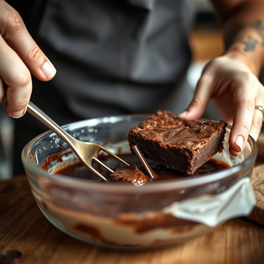 Preparing the Brownie Batter - brownies recipe from scratch