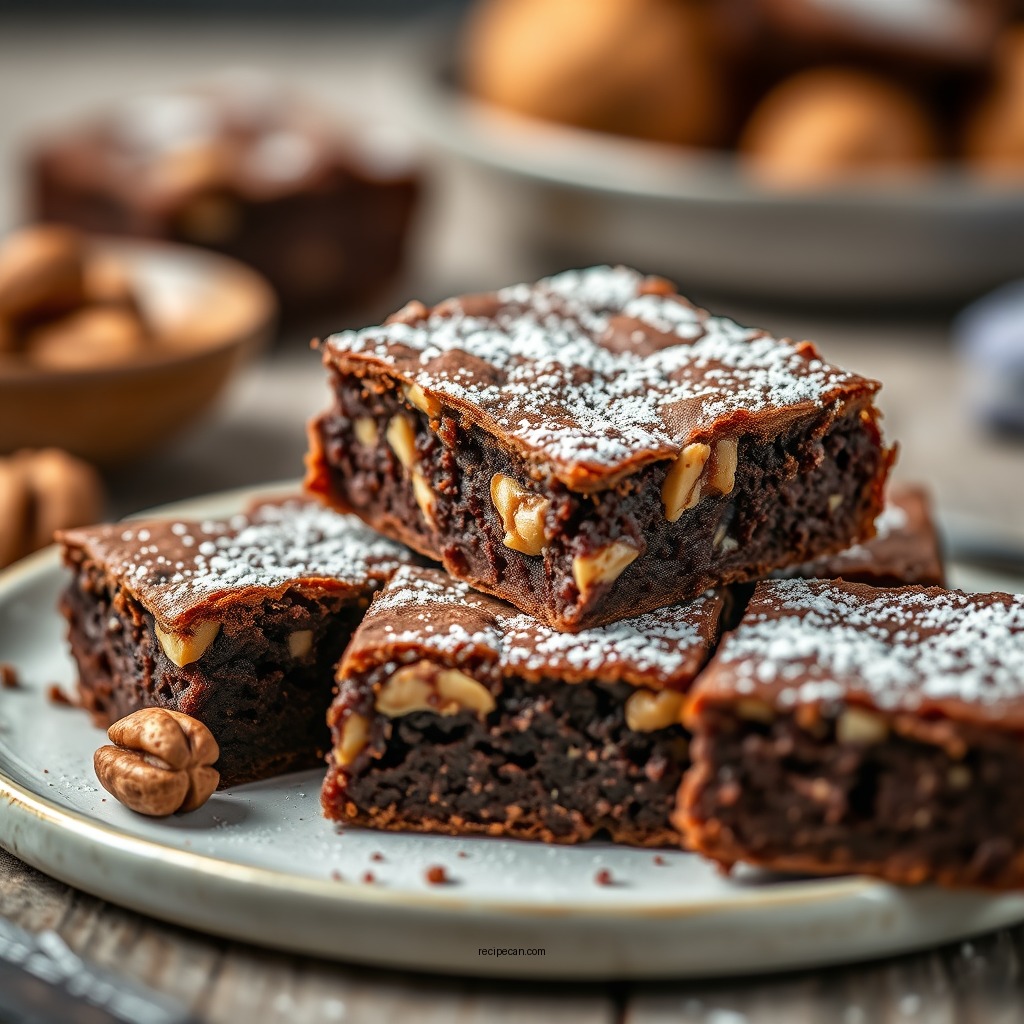 Nutty Brownies with Walnuts - brownies recipes
