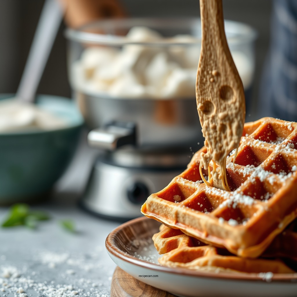 Mixing the Batter - buckwheat waffle recipe
