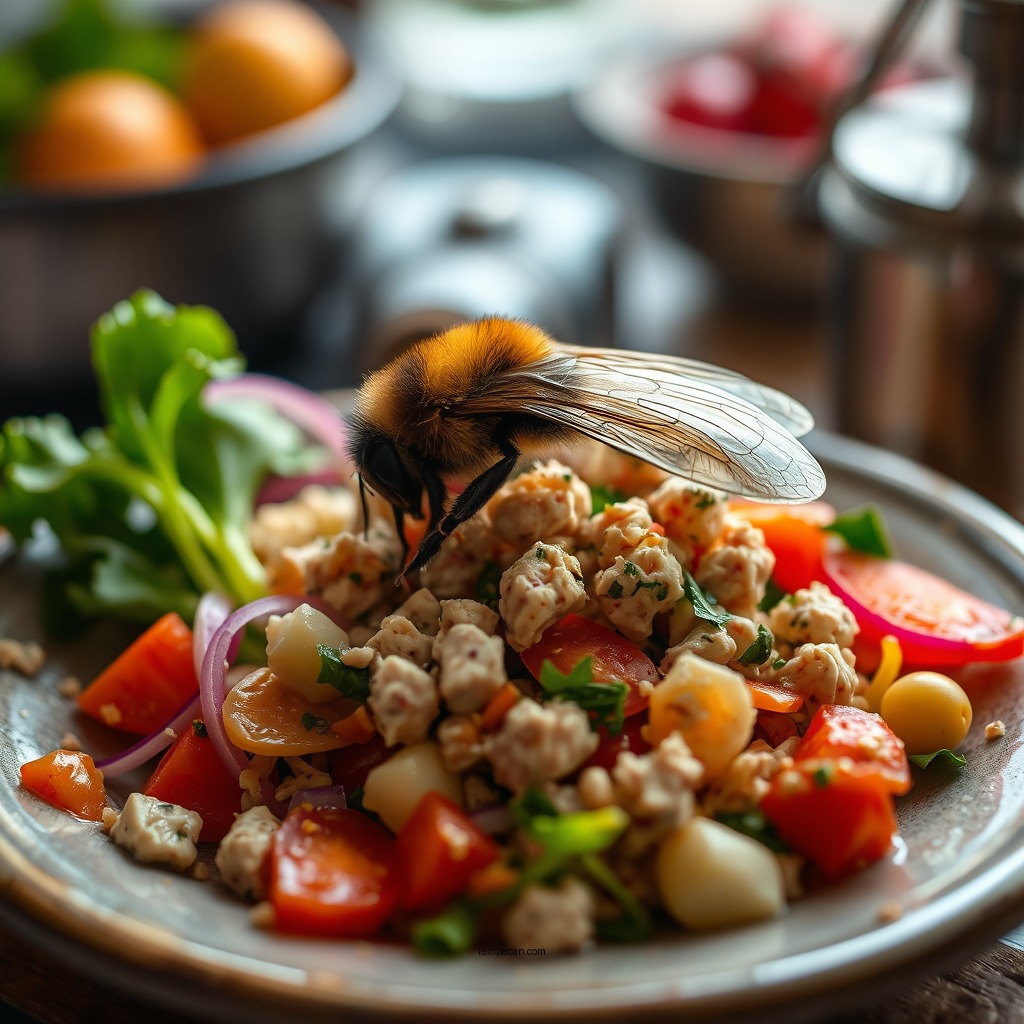 Mixing in the Veggies - bumble bee tuna salad recipe