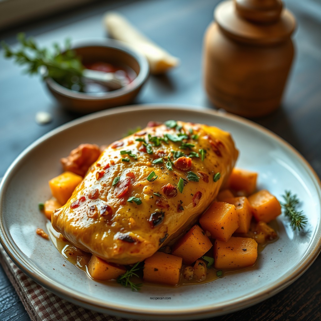 Simple Butternut Squash Chicken Bake - butternut squash chicken recipes