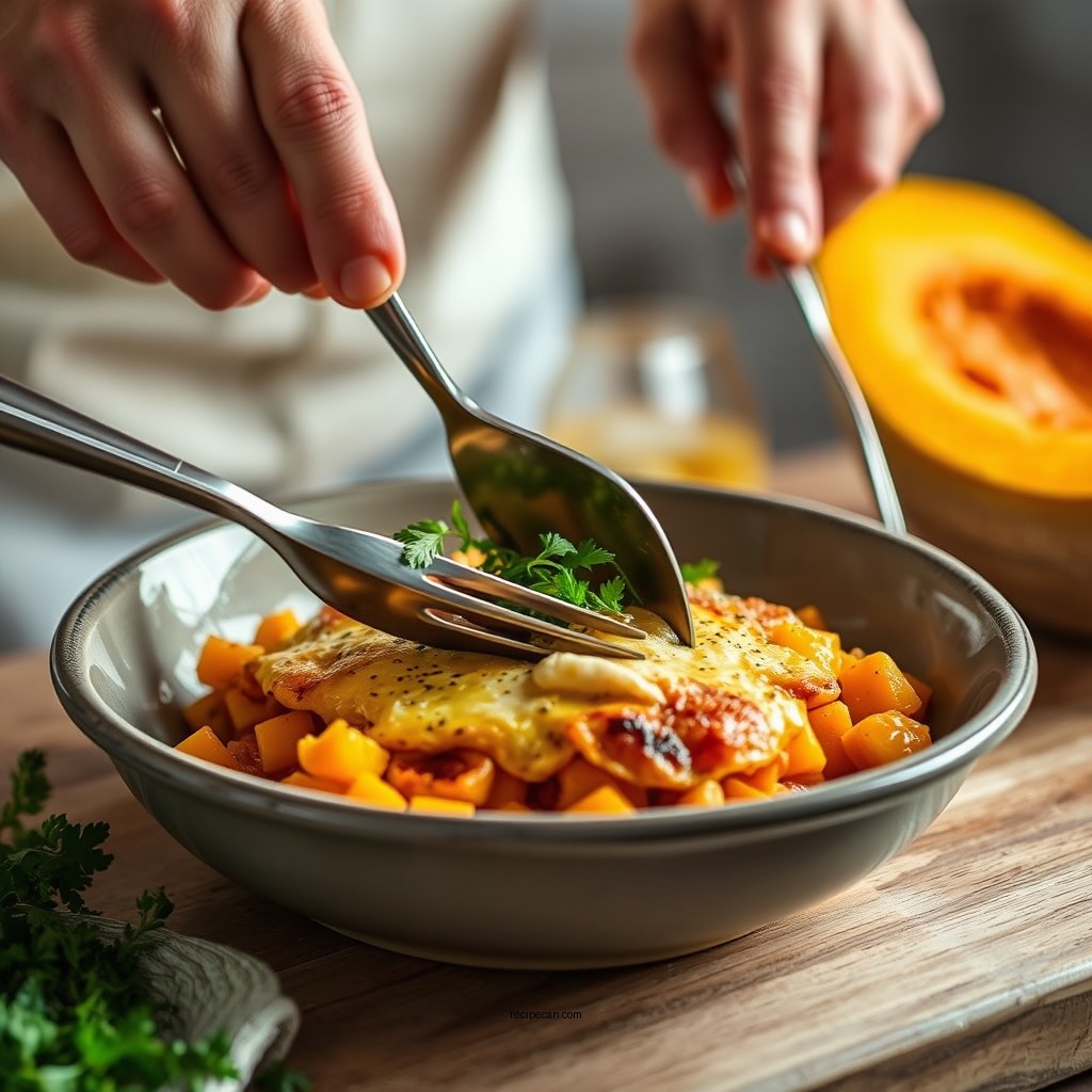 Preparing the Butternut Squash - butternut squash lasagna recipe