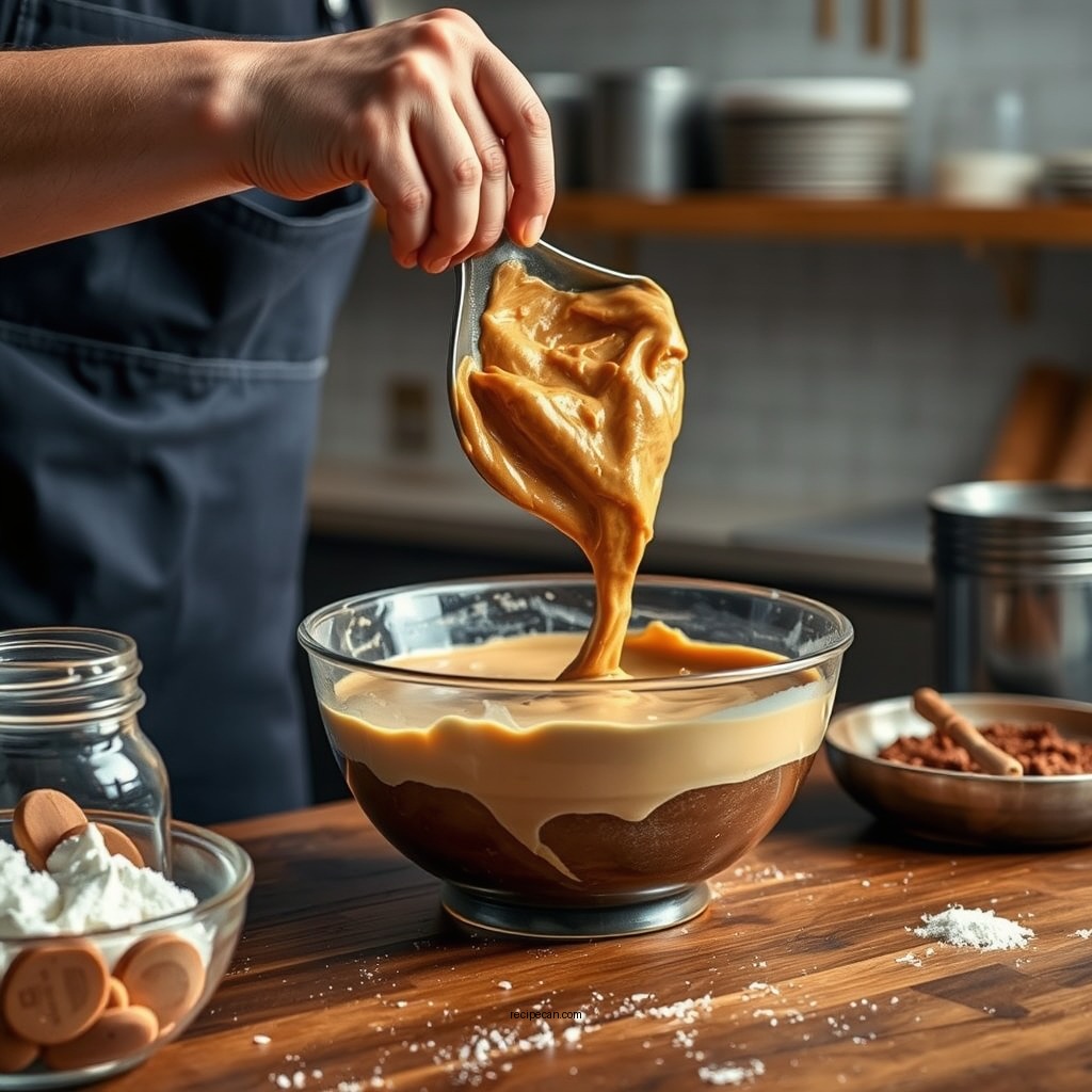 Preparing the Batter - butterscotch brownie recipe