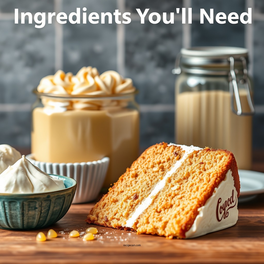 Ingredients You’ll Need - butterscotch cake recipe with instant pudding