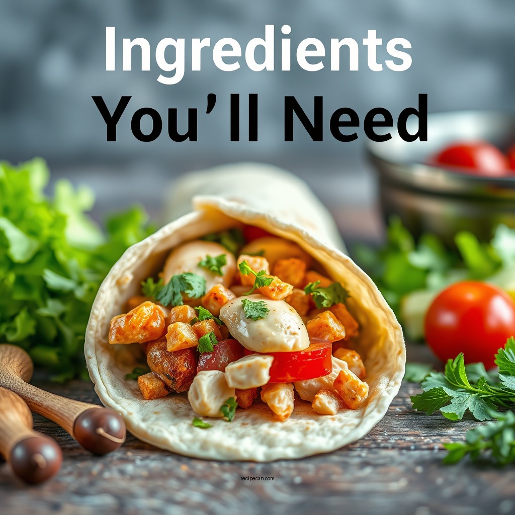 Ingredients You'll Need - caesar chicken wrap recipe