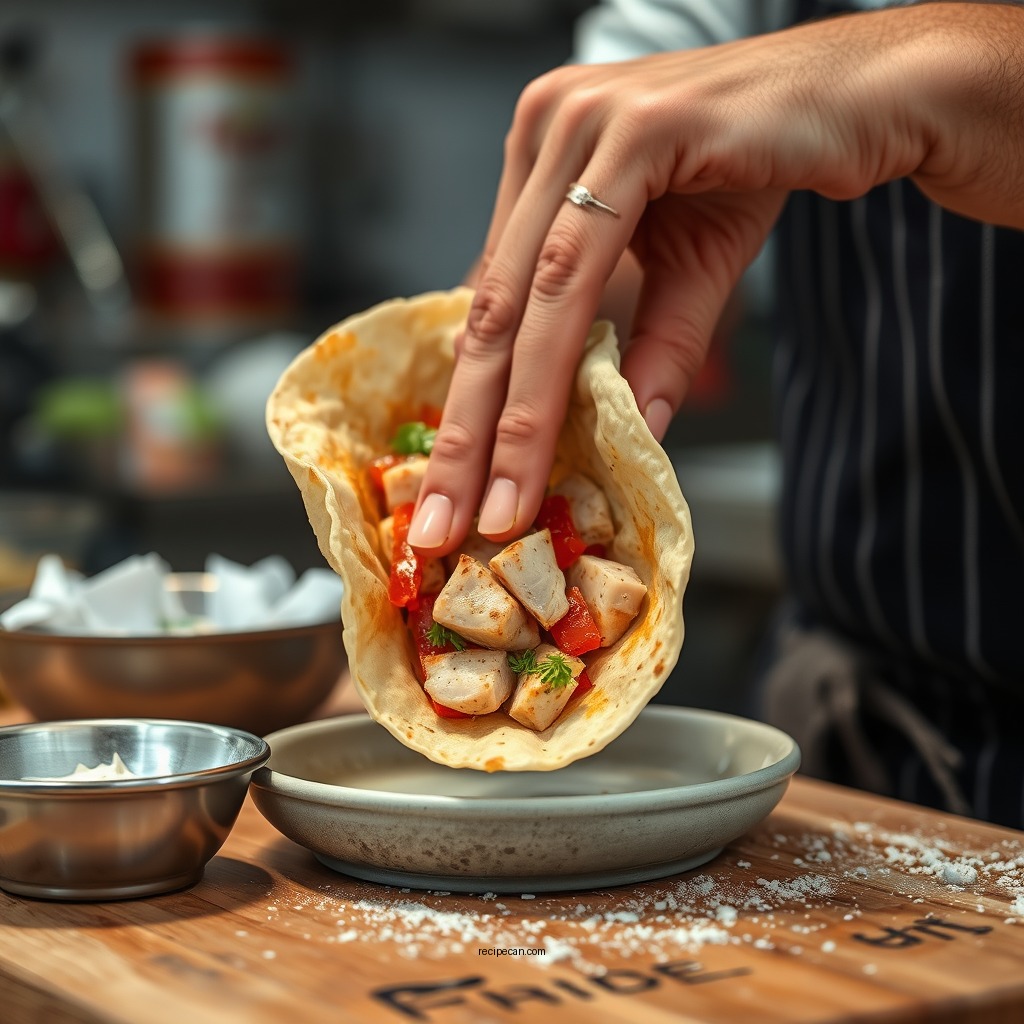 Preparing the Chicken - caesar chicken wrap recipe