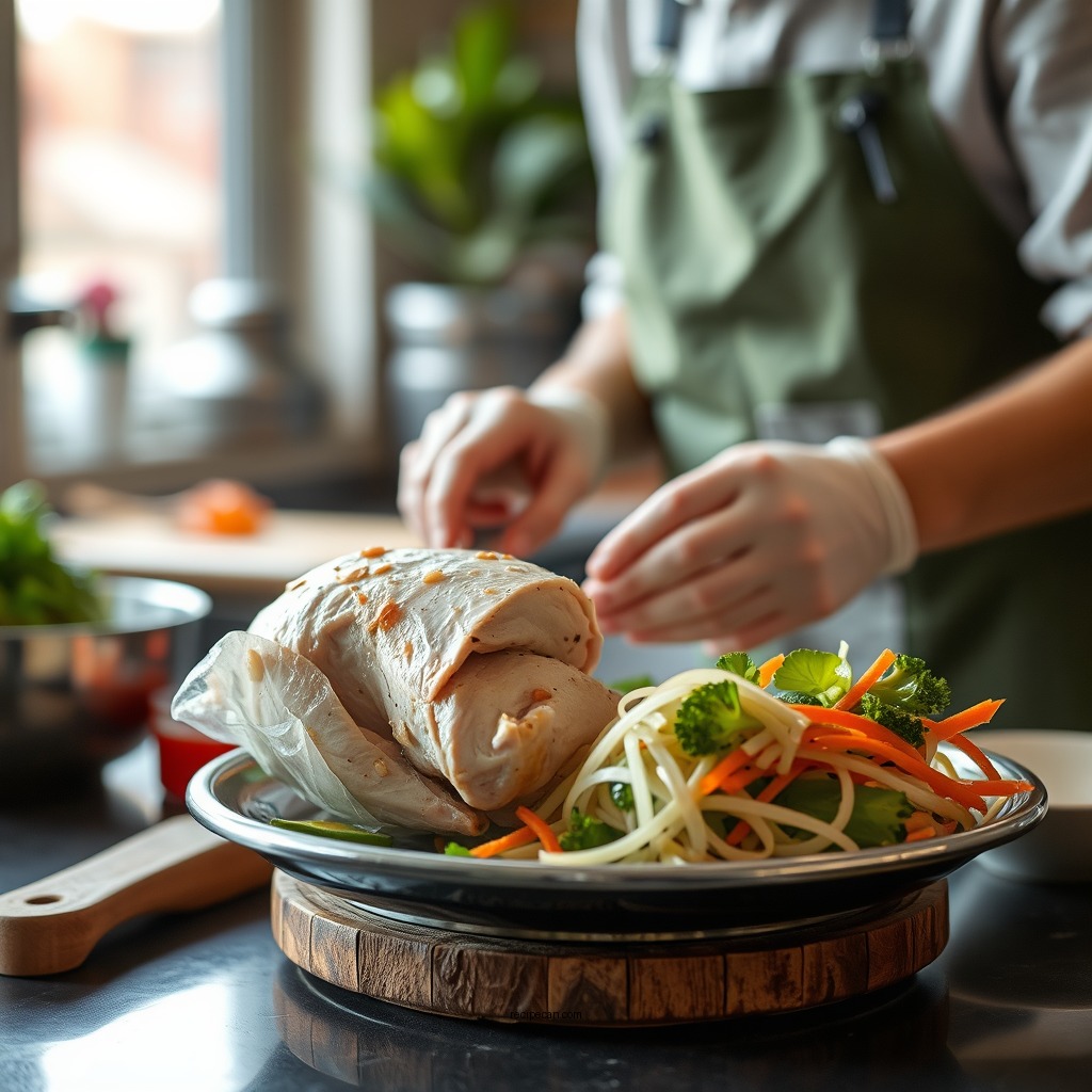 Preparing the Chicken - cafe max chicken salad recipe