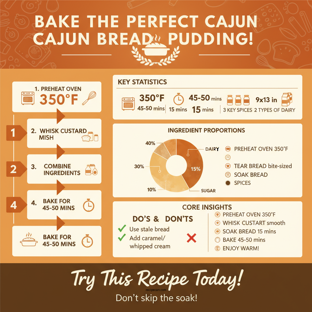 cajun bread pudding recipe - Data Infographic and Statistics