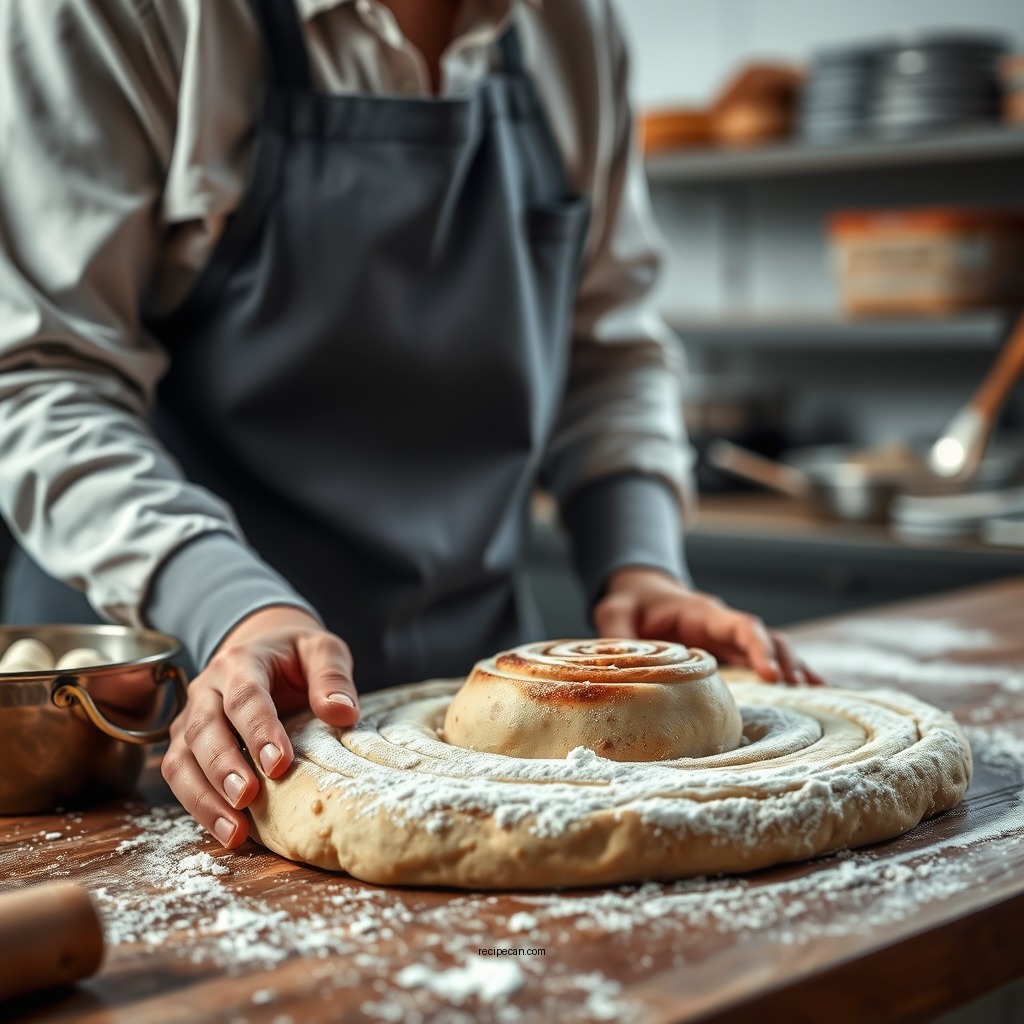 Preparing the Dough - cake cinnamon rolls recipe
