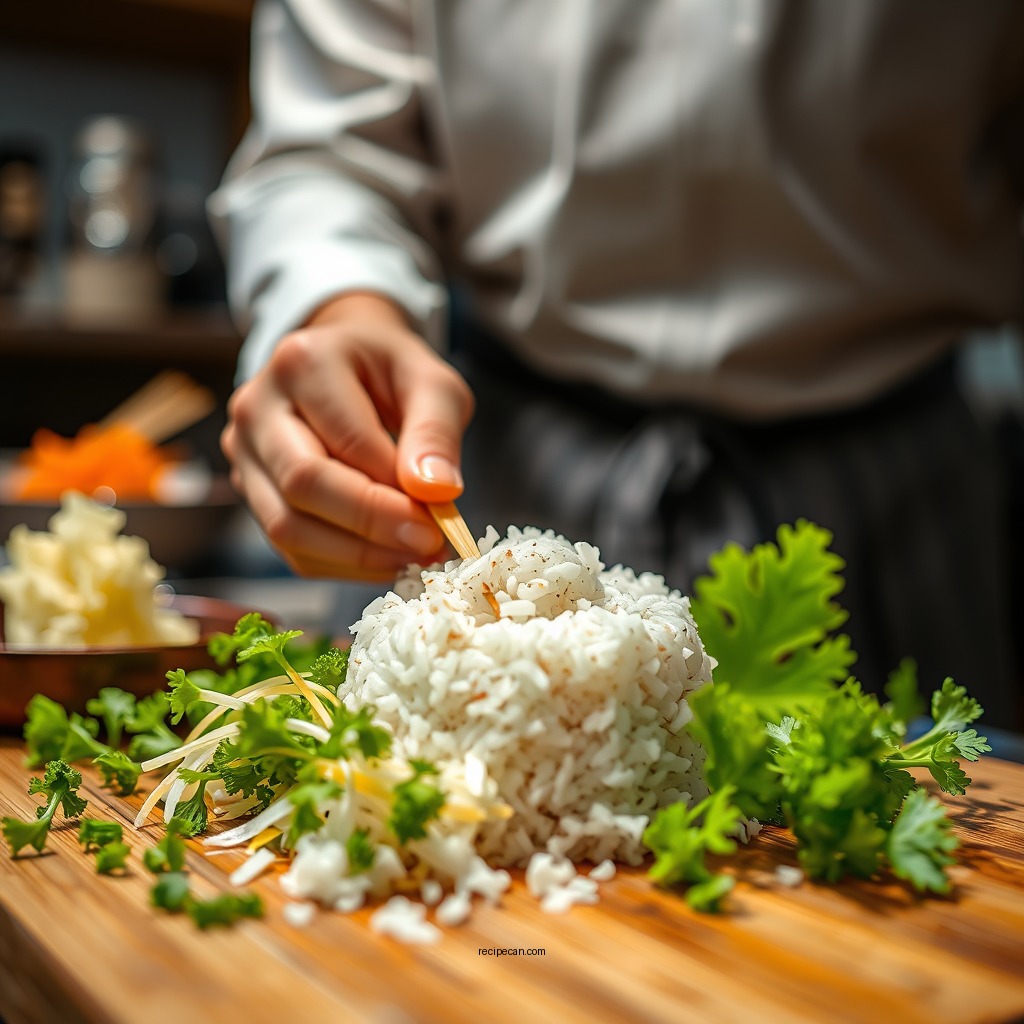 Preparing the Sushi Rice - california roll recipe